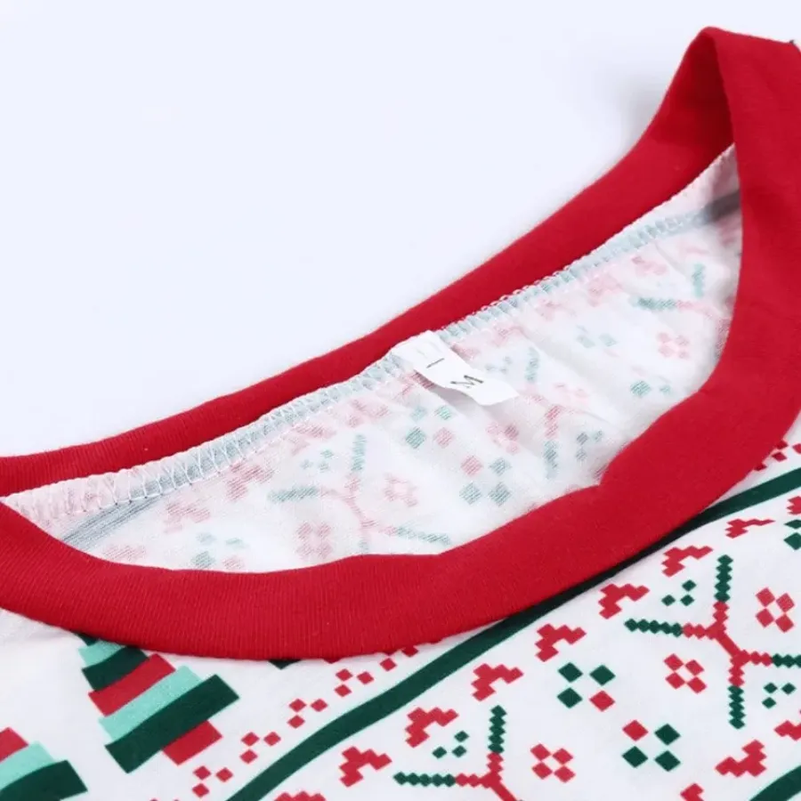 Christmas round collar printed parent-child suit with Pet Dog Clothes