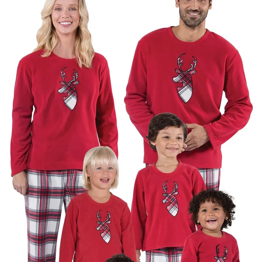 Christmas Elk Long Sleeve Parent-child Set