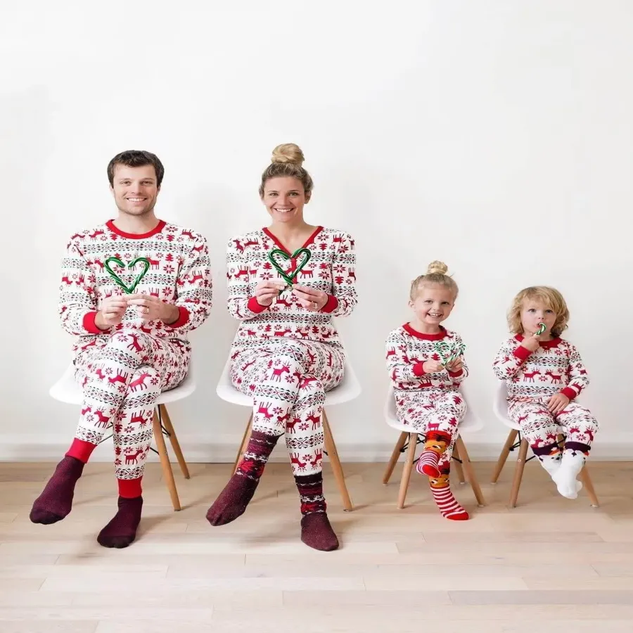 Christmas Deer and Snowflake Family Matching Set