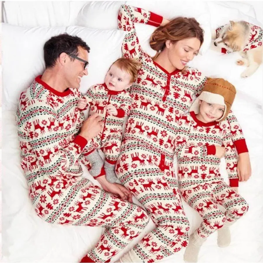 Christmas Deer and Snowflake Family Matching Set