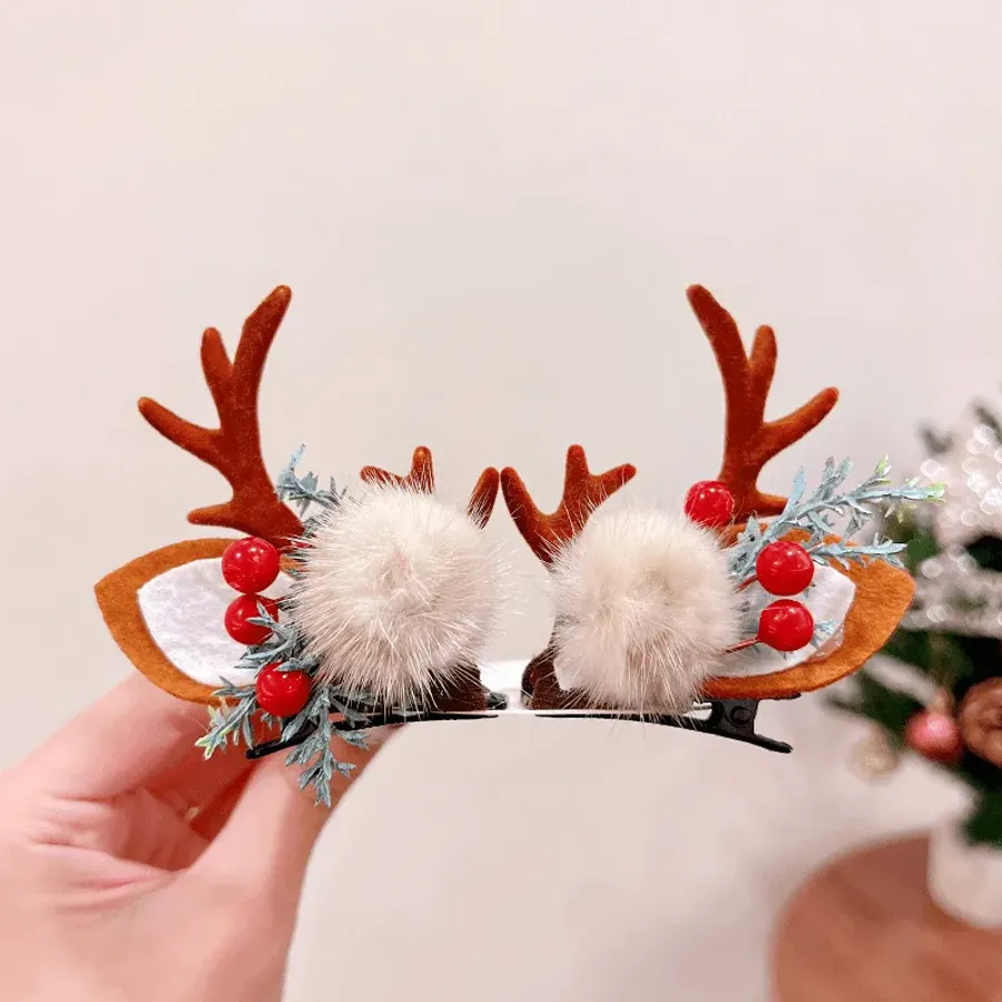 Reindeer Antlers Xmas Hair Clip