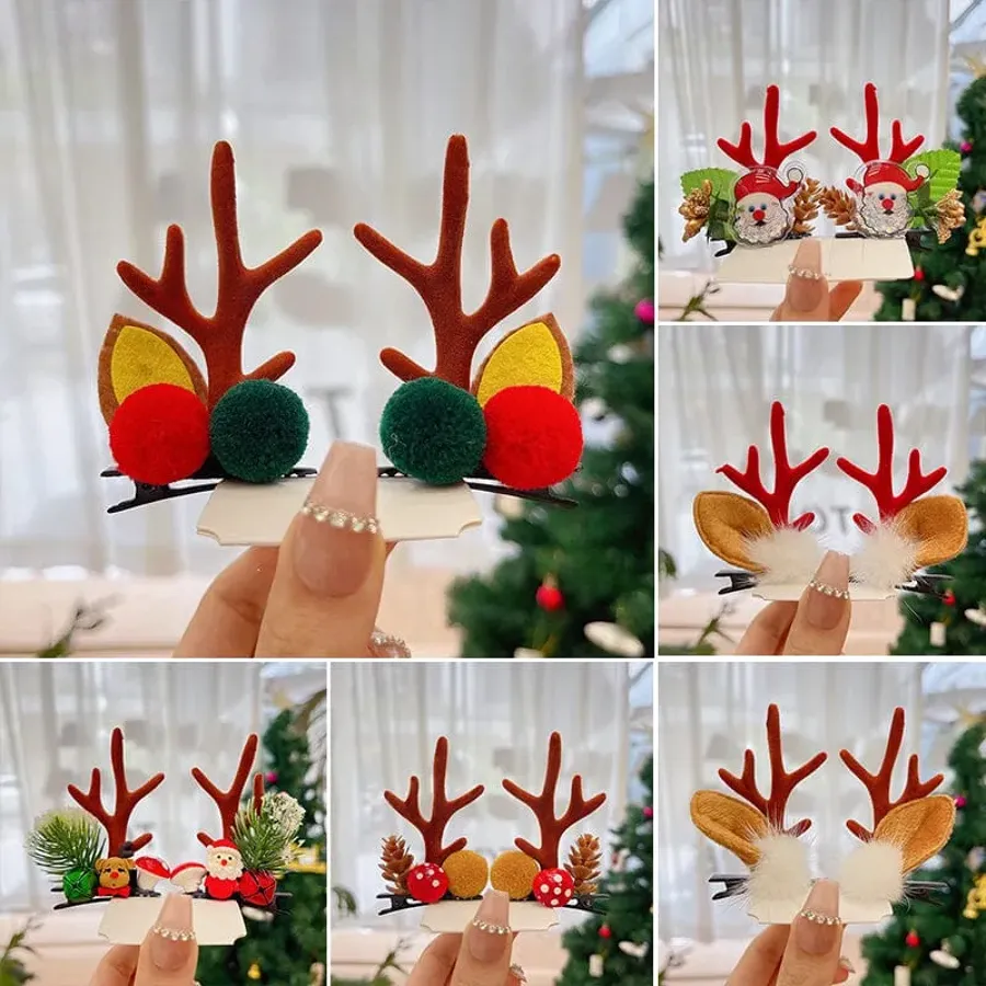 Reindeer Antlers Xmas Hair Clip