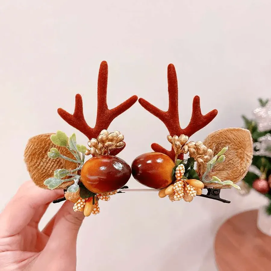 Reindeer Antlers Xmas Hair Clip