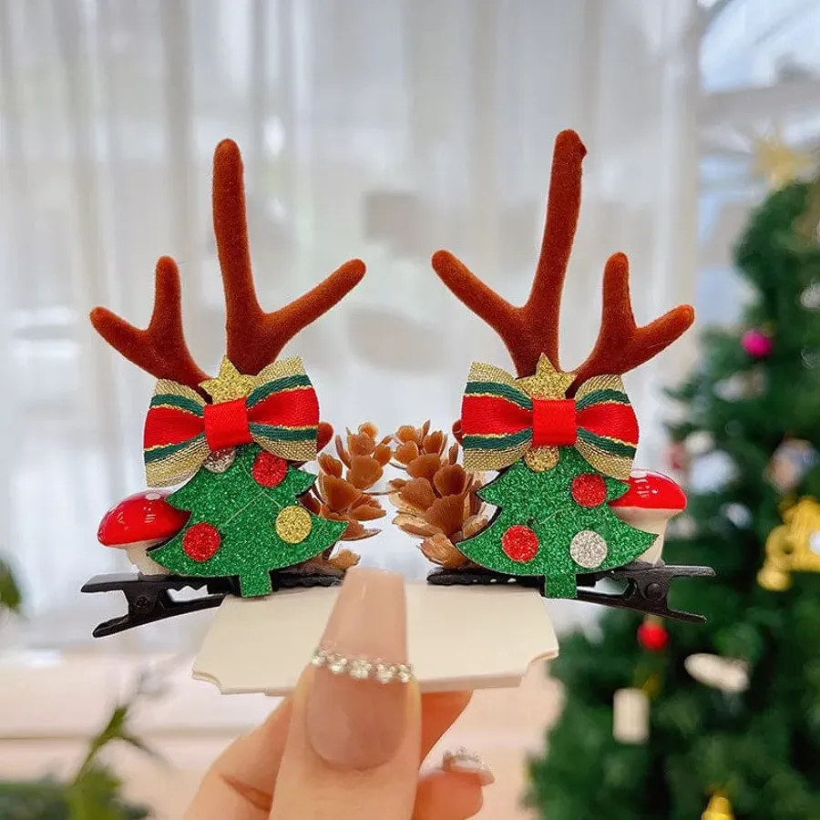 Reindeer Antlers Xmas Hair Clip