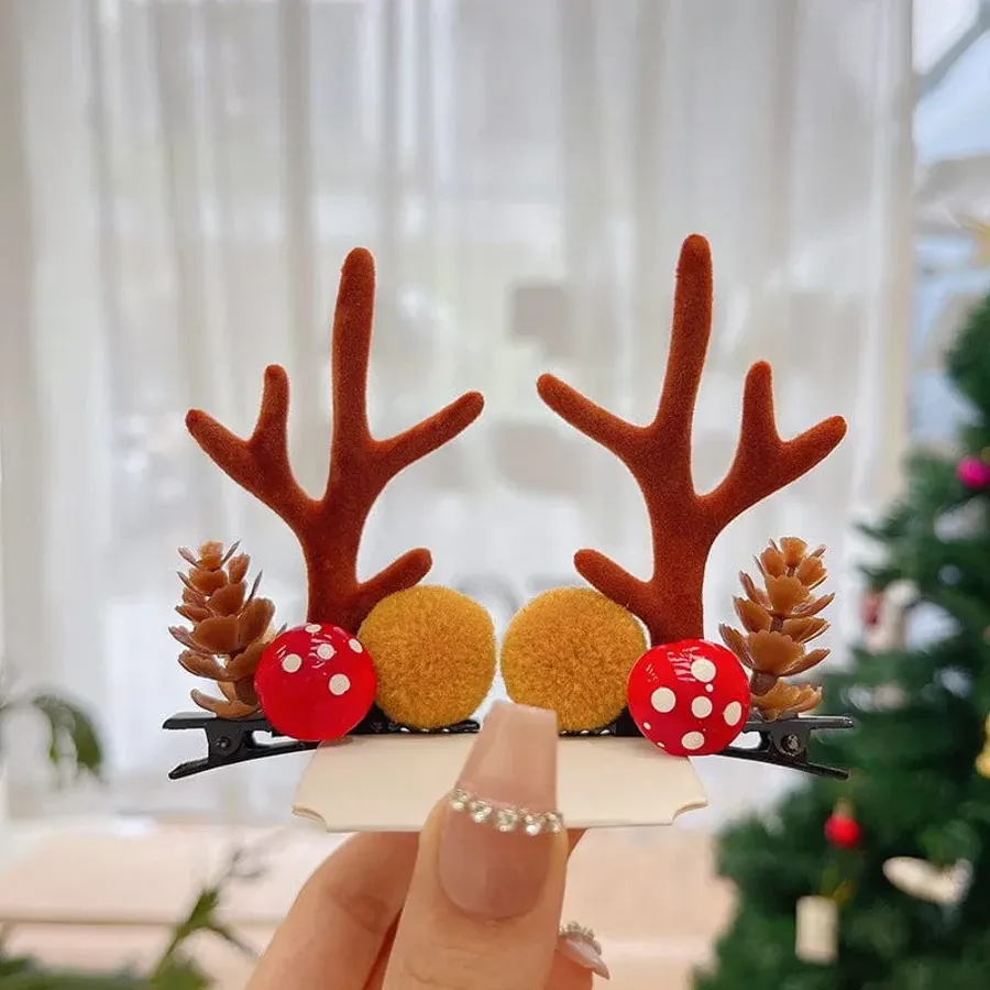 Reindeer Antlers Xmas Hair Clip