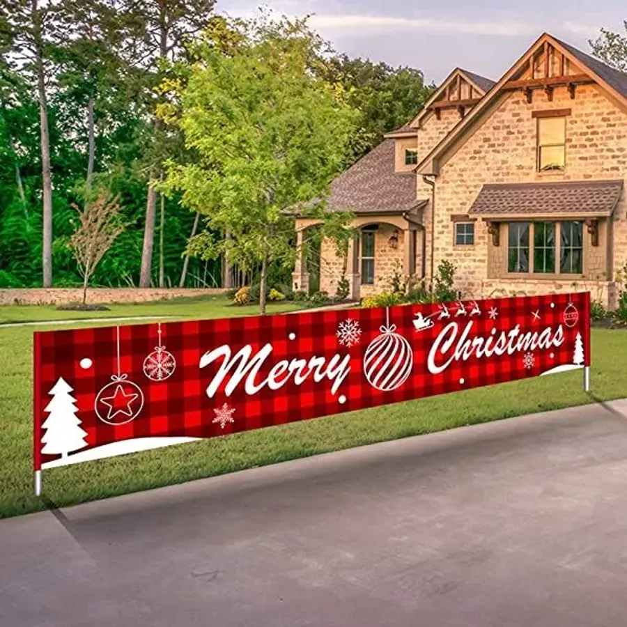 Christmas Banner Large Xmas Sign | Outdoor Party Decoration