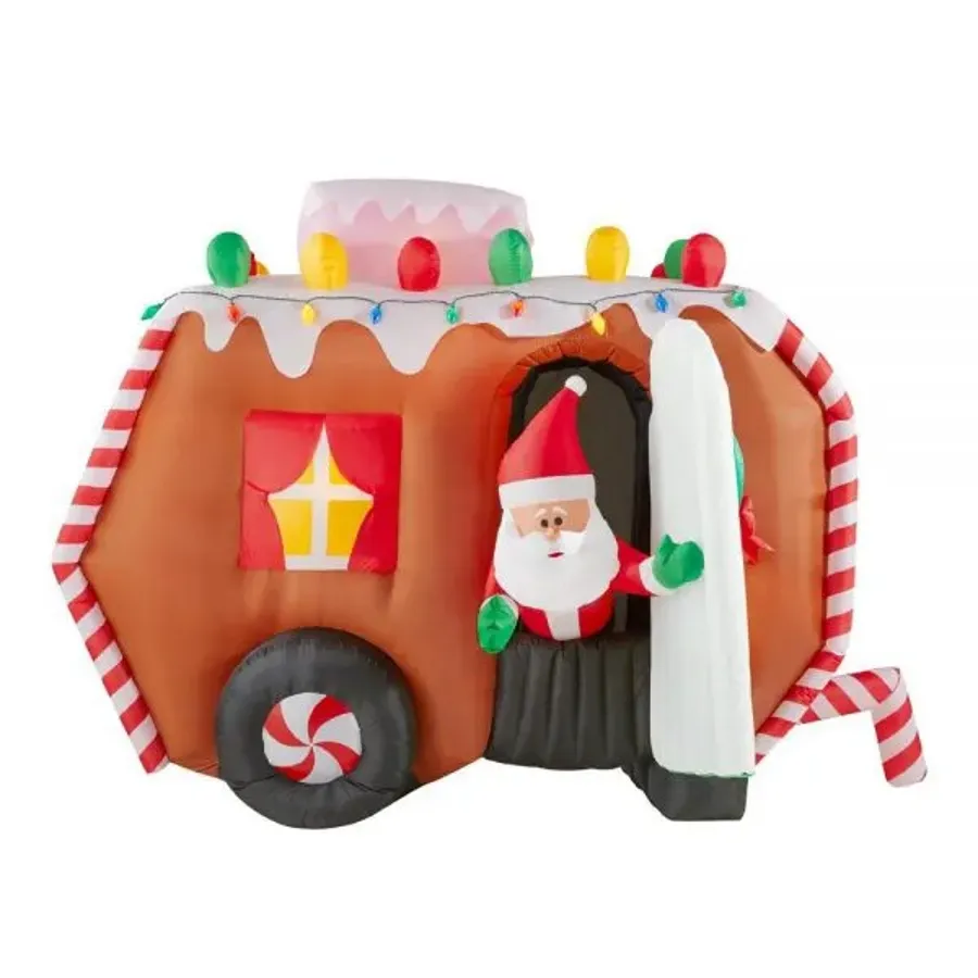 Animated Gingerbread Camping | Inflatable Santa Claus