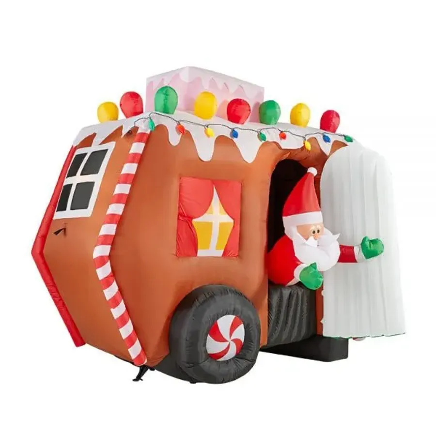 Animated Gingerbread Camping | Inflatable Santa Claus