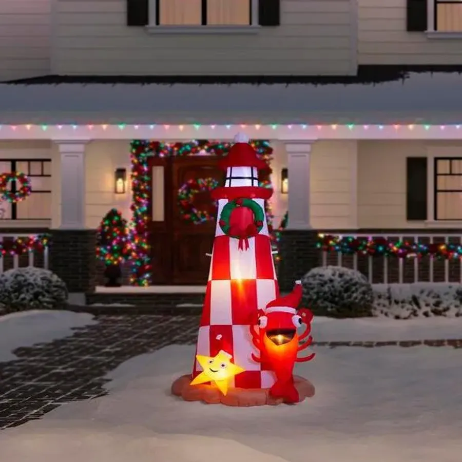 Christmas - 5 Ft Inflatable Lighthouse Scene