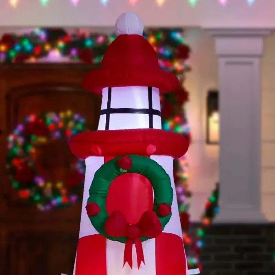 Christmas - 5 Ft Inflatable Lighthouse Scene