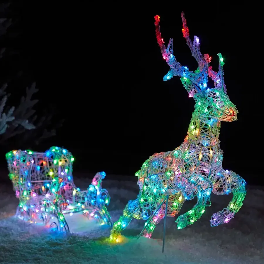 Smart Control Lighting - Reindeer and Sleigh Christmas Decoration