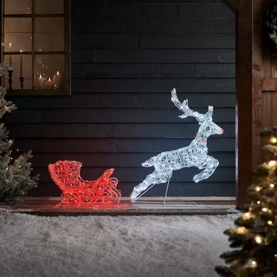 Smart Control Lighting - Reindeer and Sleigh Christmas Decoration