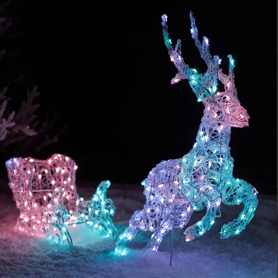 Smart Control Lighting - Reindeer and Sleigh Christmas Decoration