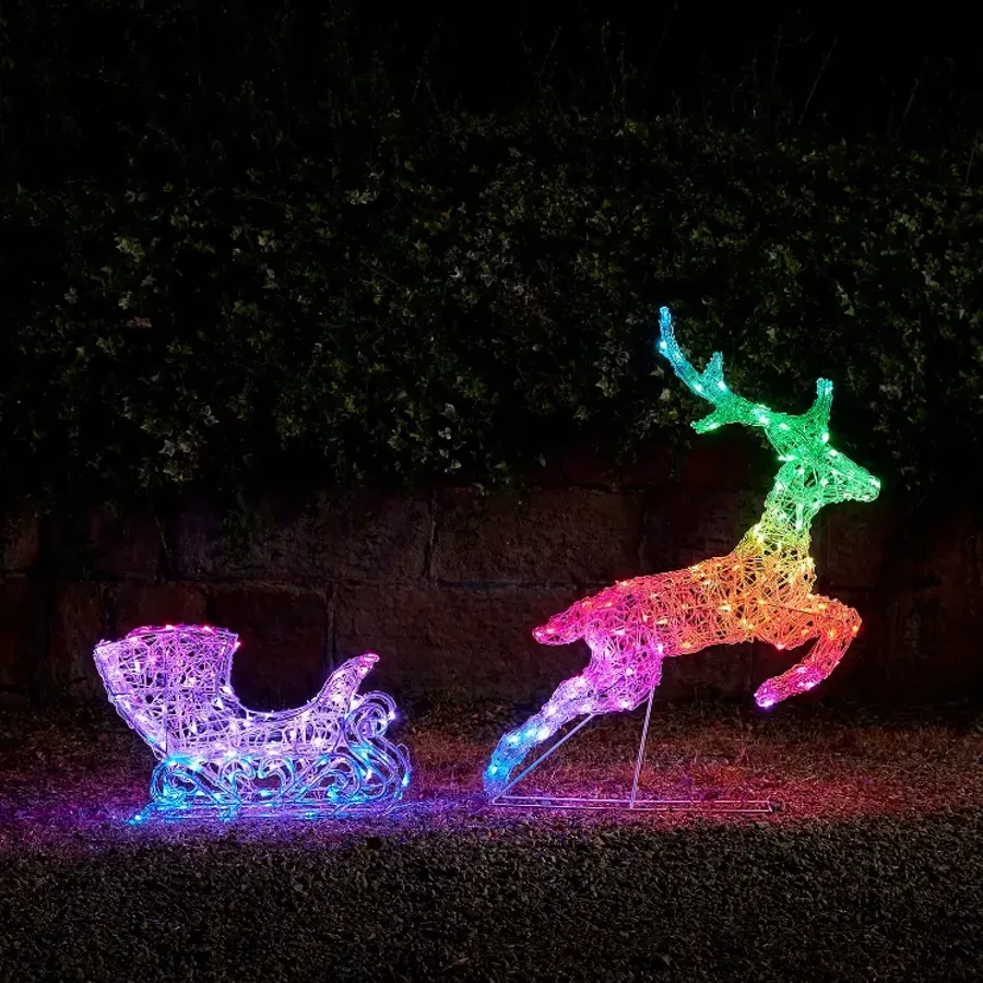 Smart Control Lighting - Reindeer and Sleigh Christmas Decoration