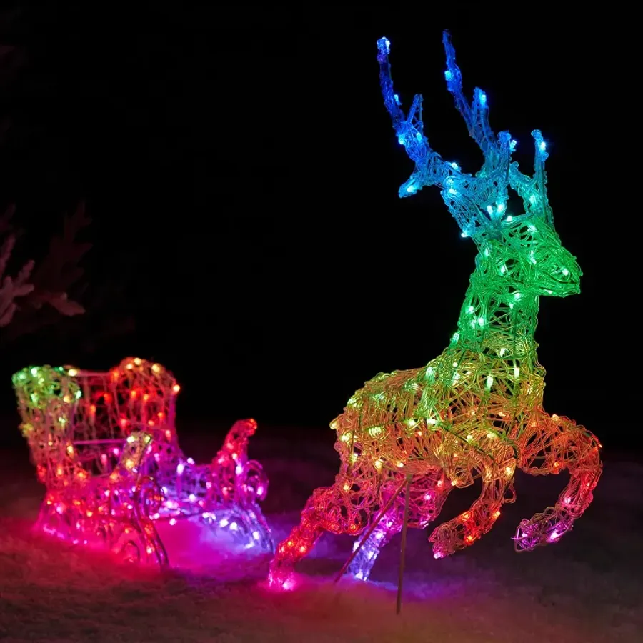 Smart Control Lighting - Reindeer and Sleigh Christmas Decoration