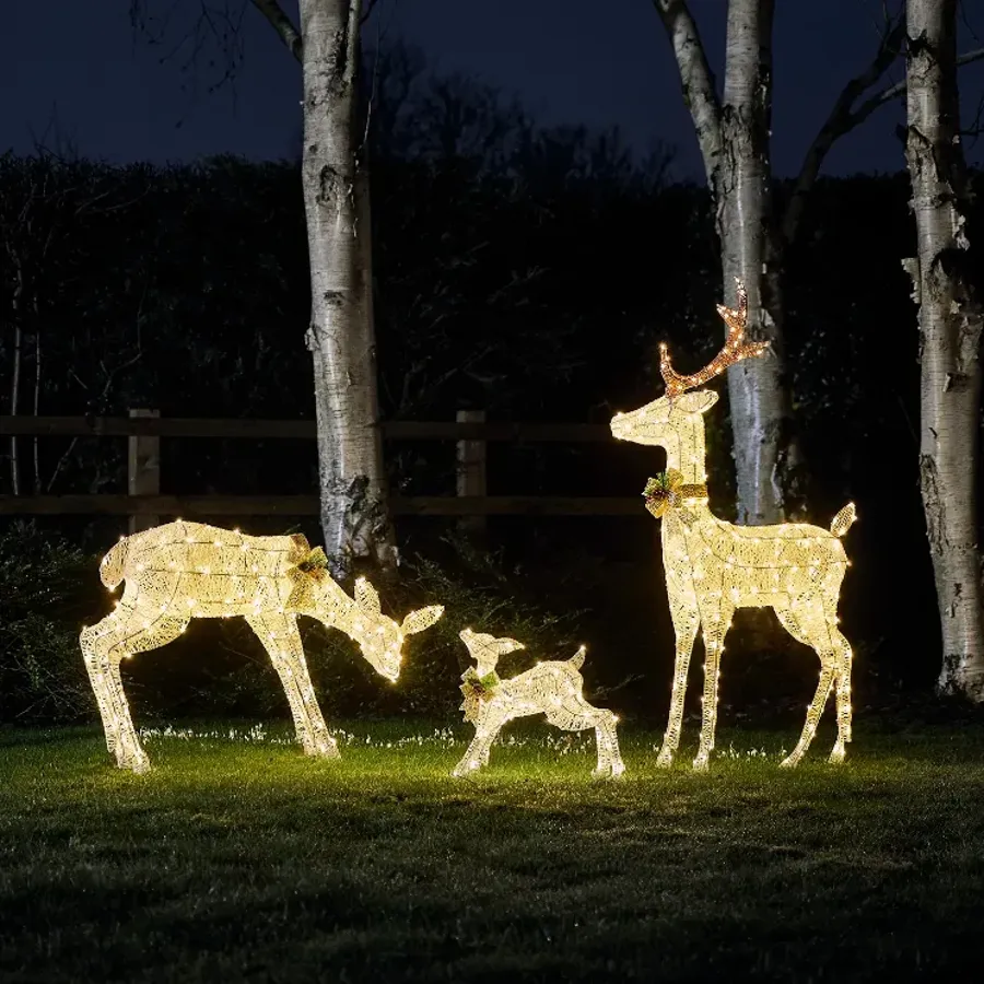 Harewood White Spun Cotton Stag Light Up Reindeer