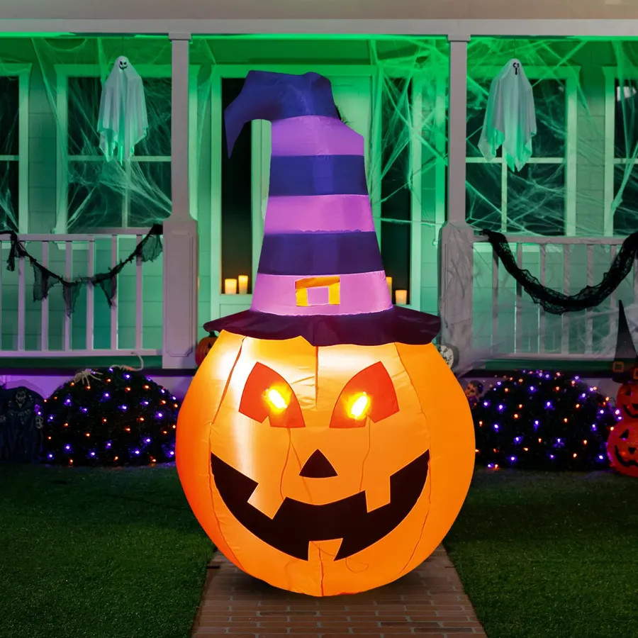 Tall Pumpkin Witch Inflatable