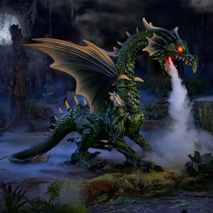 6 ft. Animated Giant Green Dragon