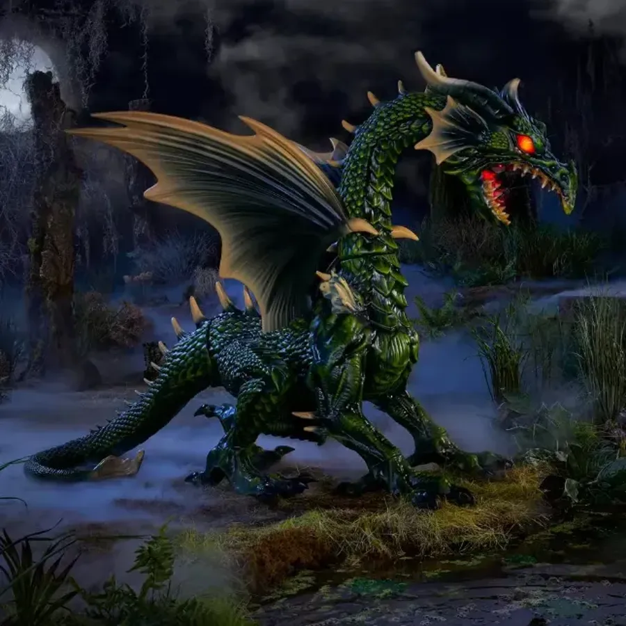 6 ft. Animated Giant Green Dragon