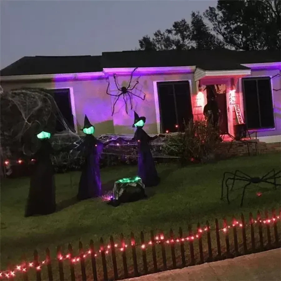 HOT SALE Happy HalloweenLighted Halloween Witch Decoration Set