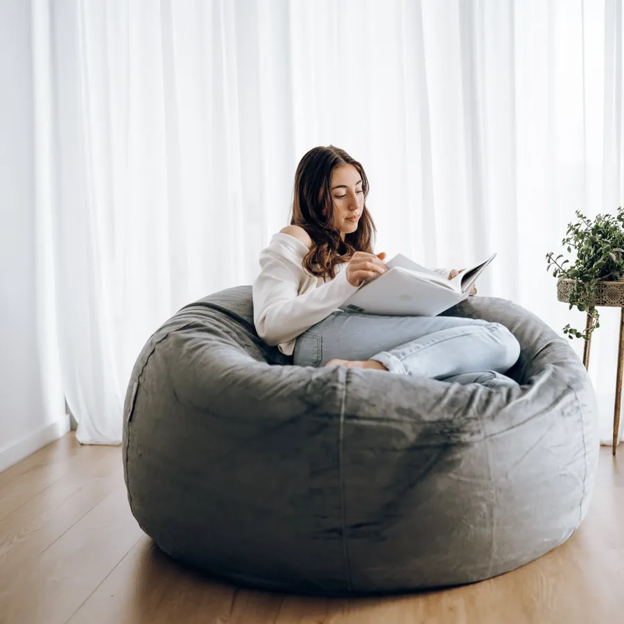 Fur Bean Bag - Charcoal