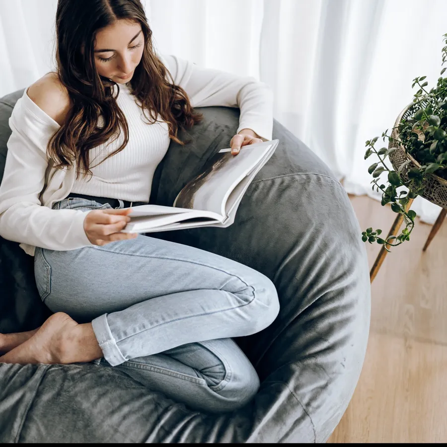 Fur Bean Bag - Charcoal