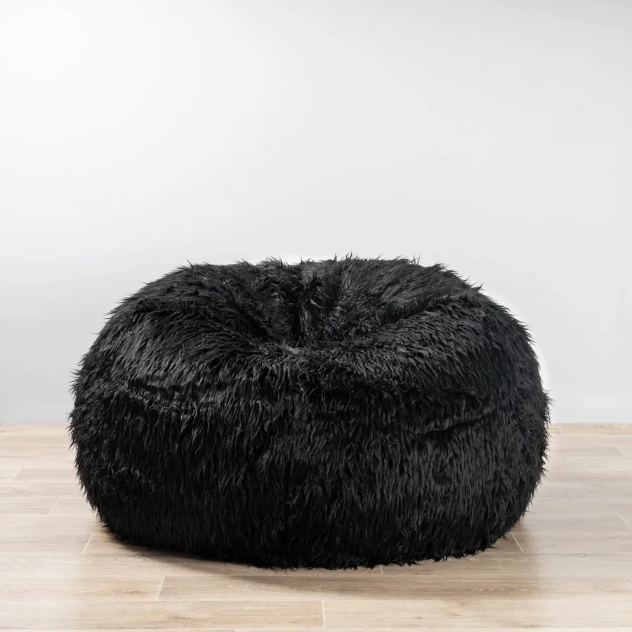 Fur Bean Bag - Black Polo