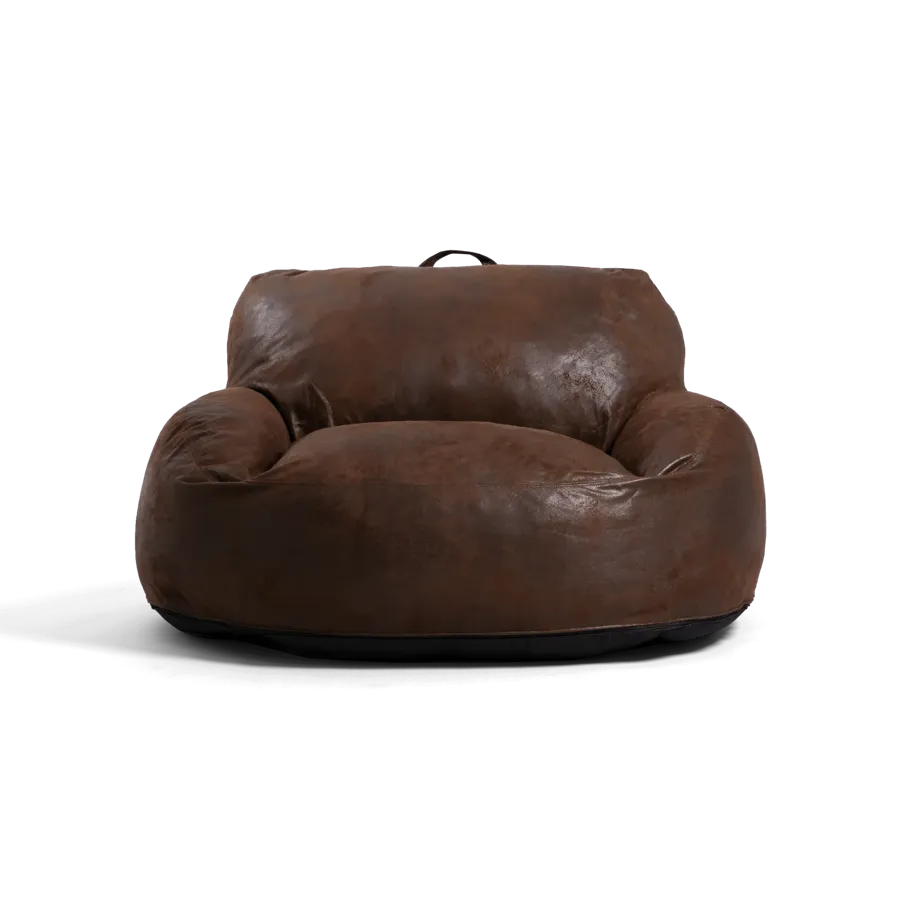 Vegan Leather Foam Filled Loveseat Ottoman