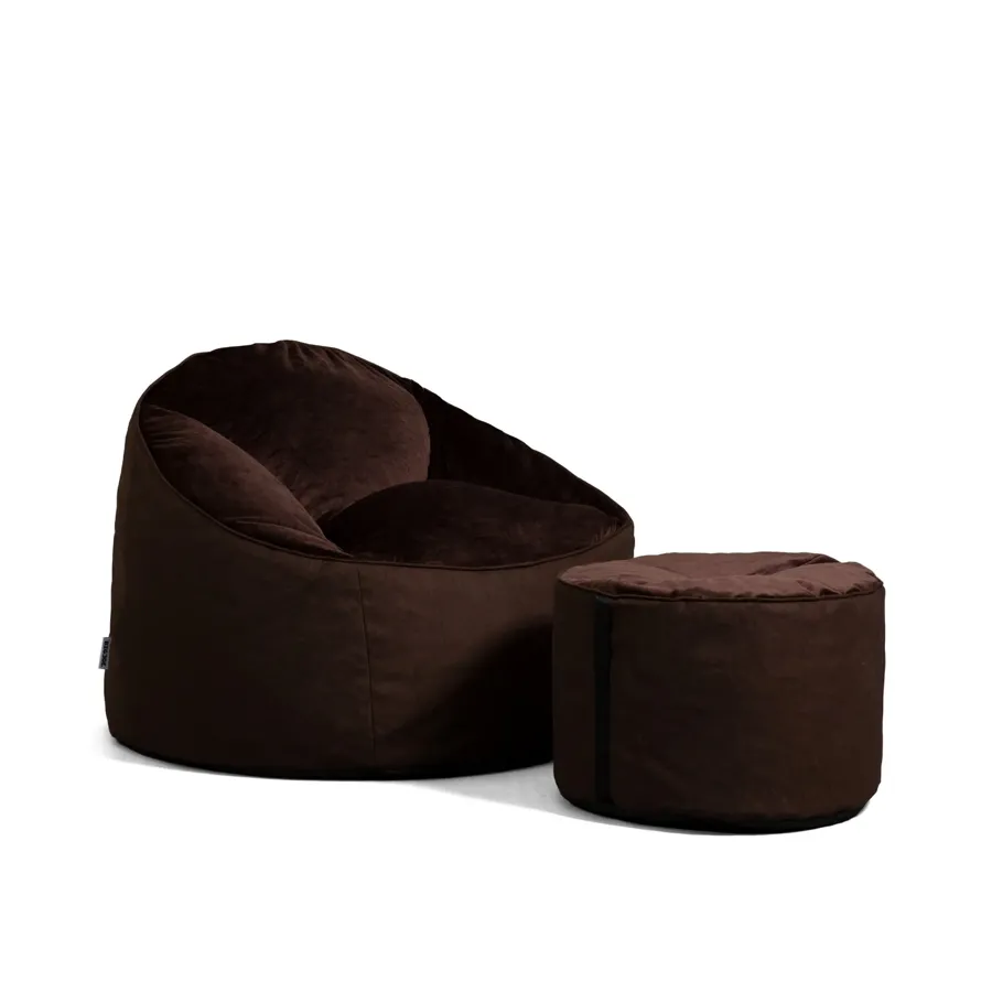 Bean Bag Chair - Dark Cocoa Plush