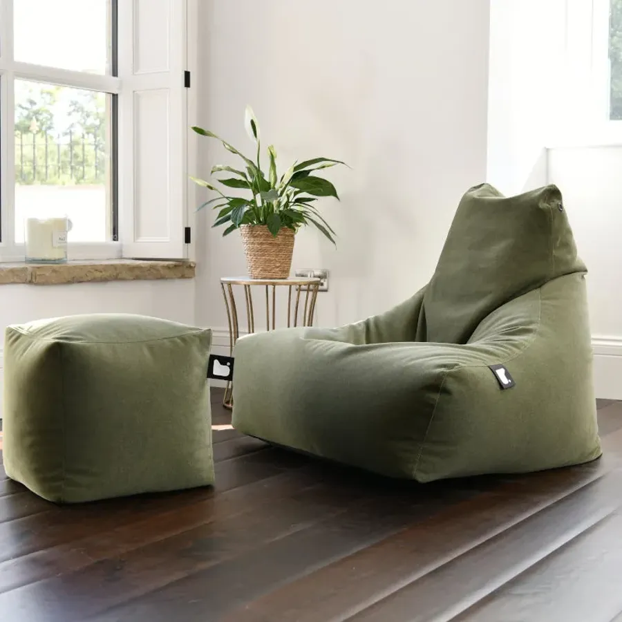 Mighty Bean Bag in Brushed Suede Moss