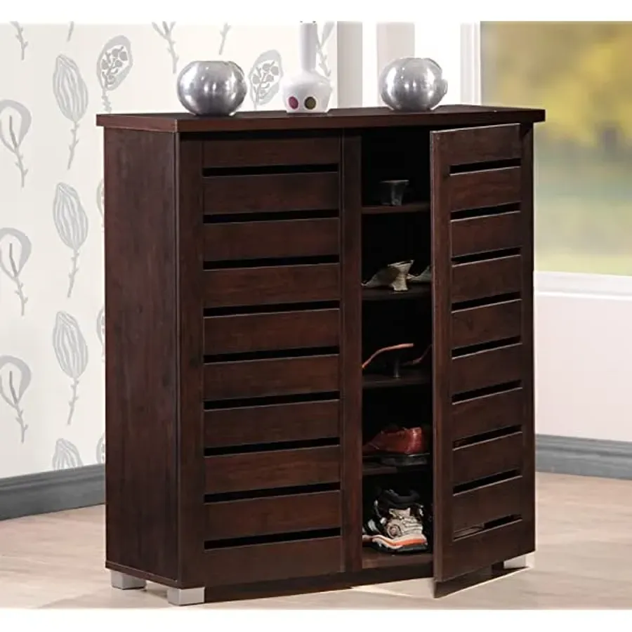 2-Door Wooden Entryway Shoes Storage Cabinet