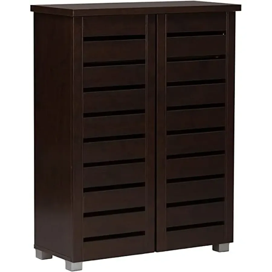 2-Door Wooden Entryway Shoes Storage Cabinet