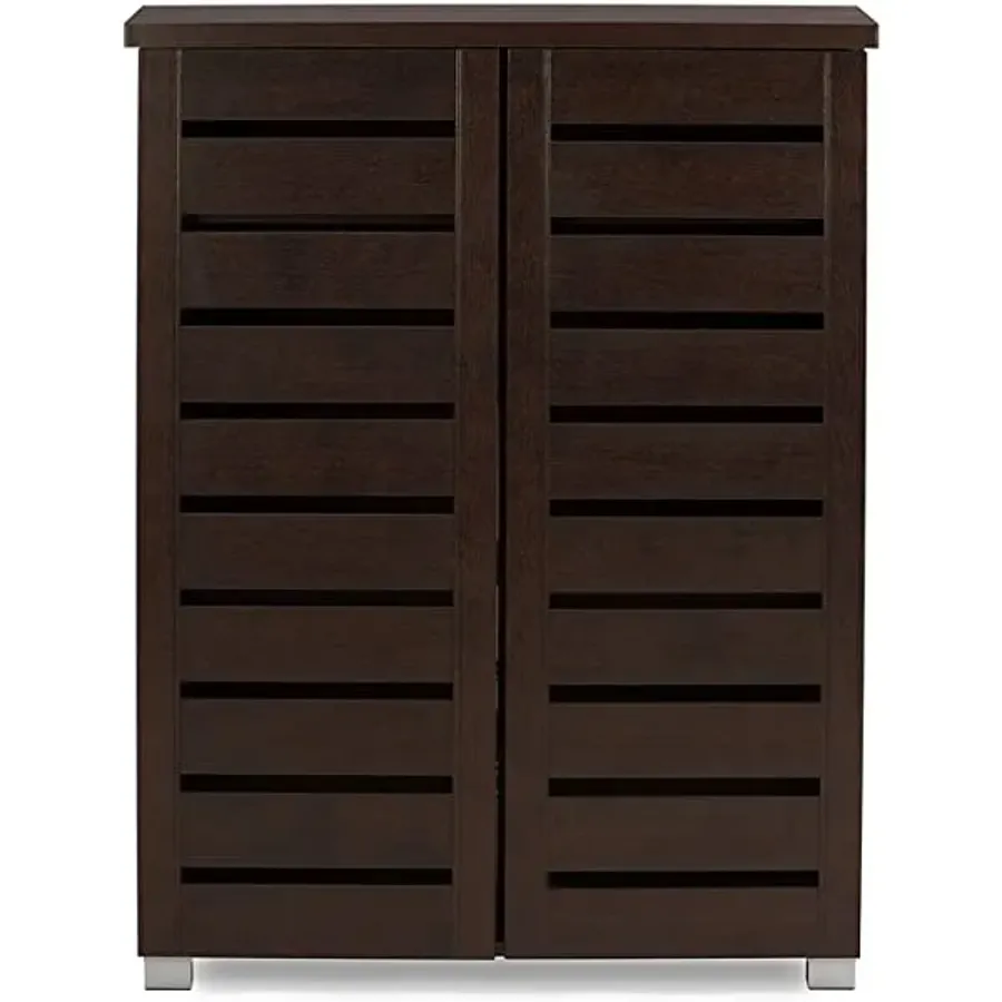 2-Door Wooden Entryway Shoes Storage Cabinet