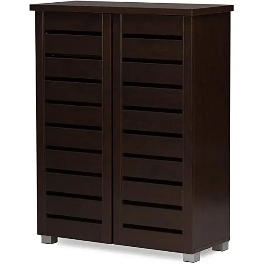 2-Door Wooden Entryway Shoes Storage Cabinet