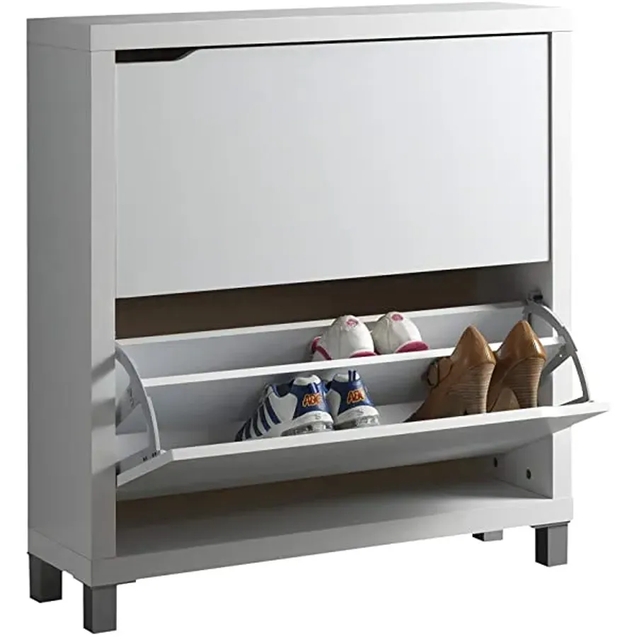 Modern Shoe Cabinet - Dark Brown