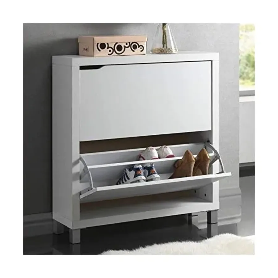 Modern Shoe Cabinet - Dark Brown