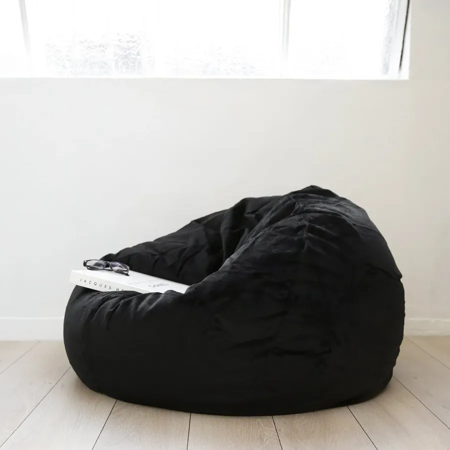 Pierre Fur Bean Bag - Black