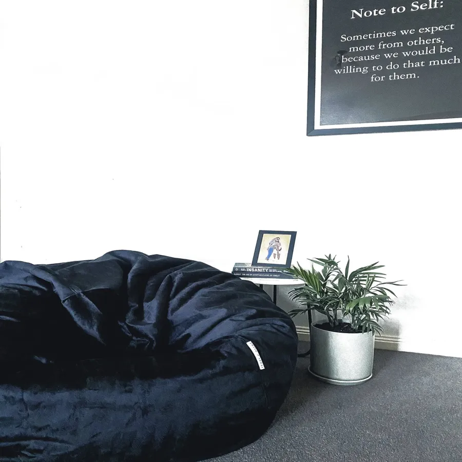 Pierre Fur Bean Bag - Black