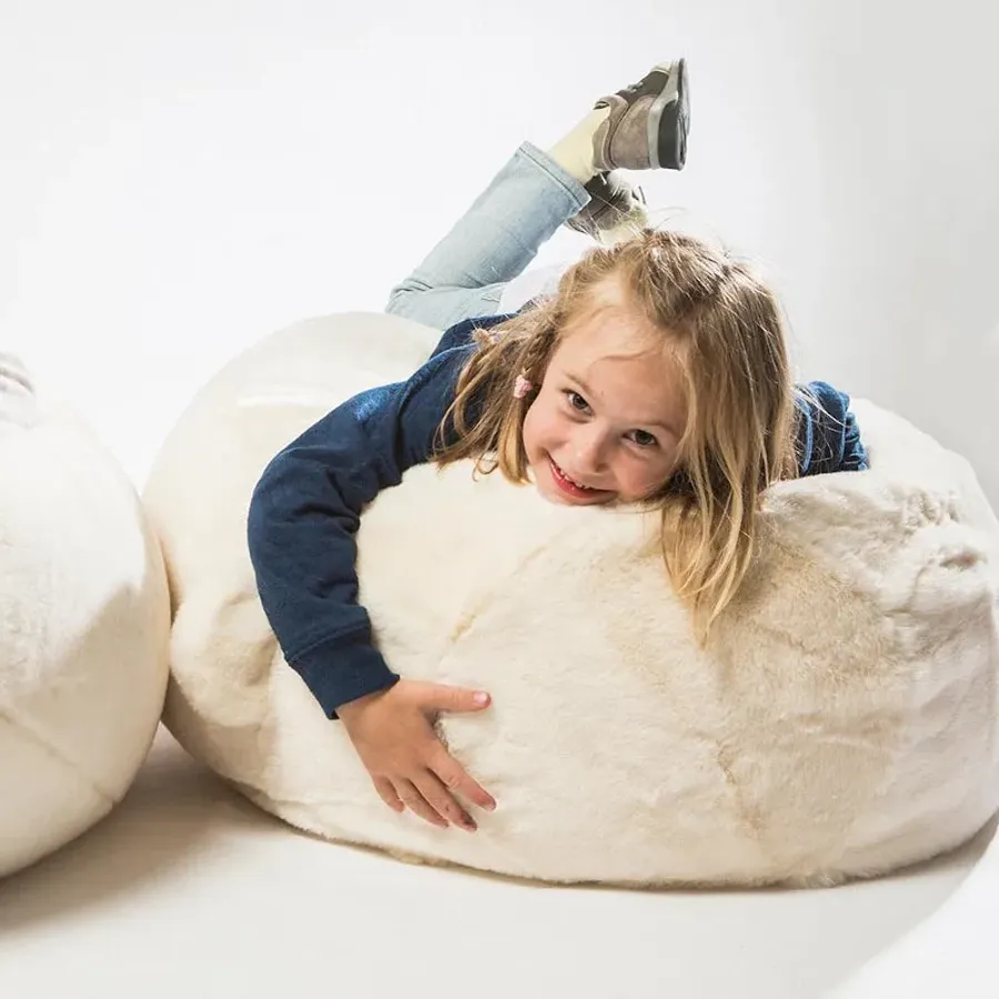 Wild & Soft Polar Bear Faux Fur Beanbag