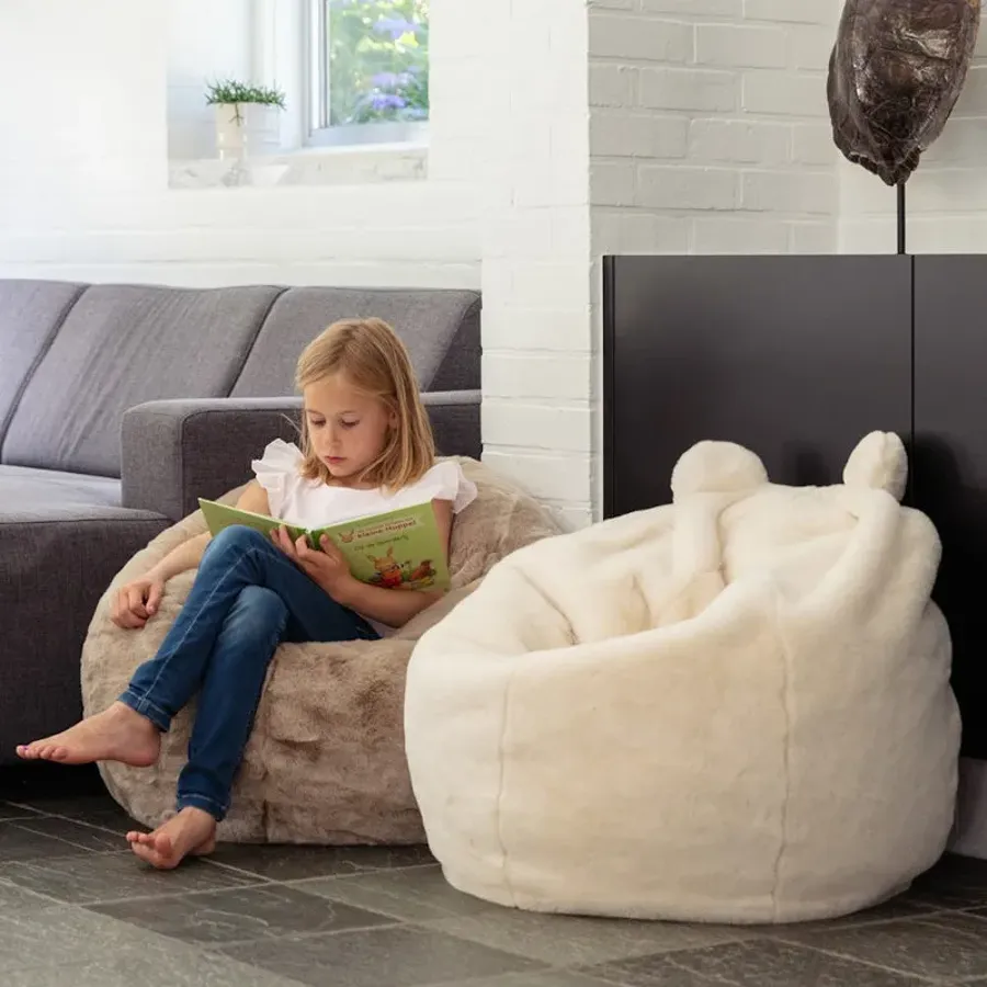 Wild & Soft Polar Bear Faux Fur Beanbag