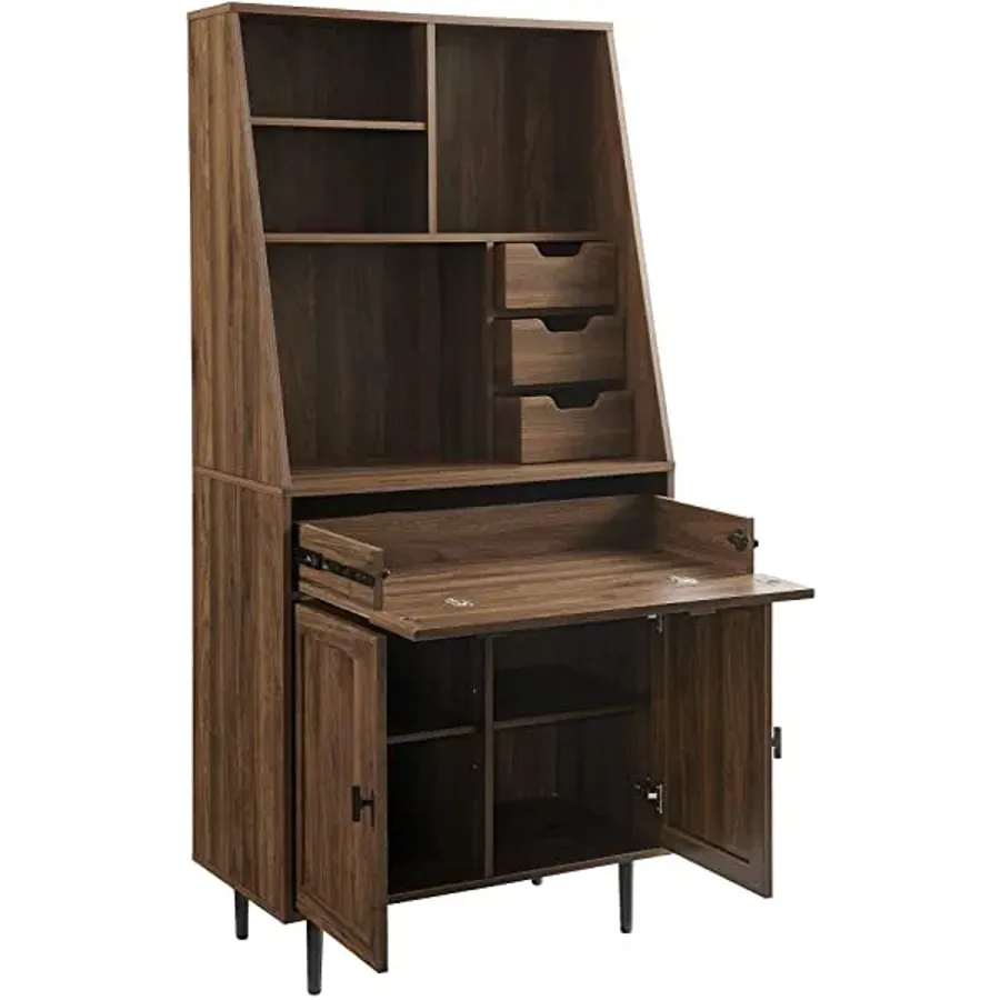 Wood Desk with Keyboard Drawer | Home Office Storage Cabinet