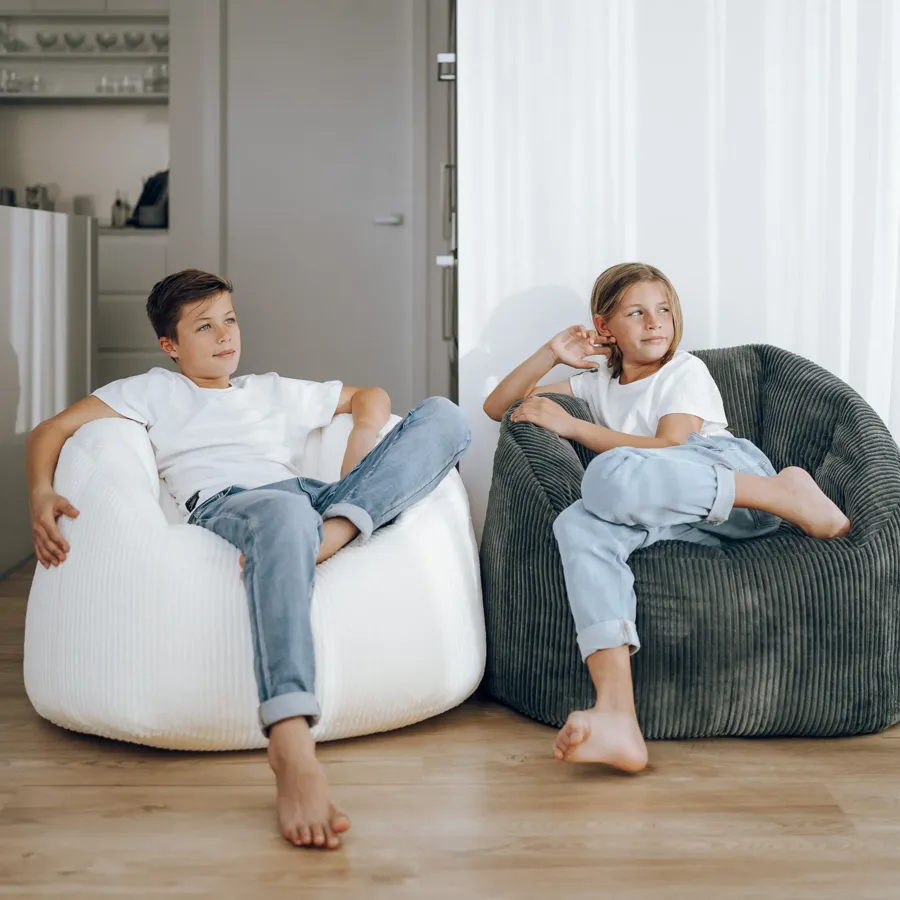 Corduroy Tub Chair Bean Bag - Ivory