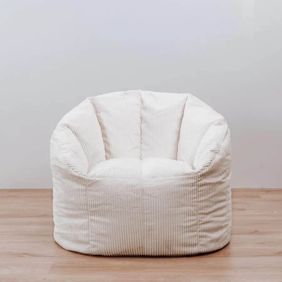 Corduroy Tub Chair Bean Bag - Ivory