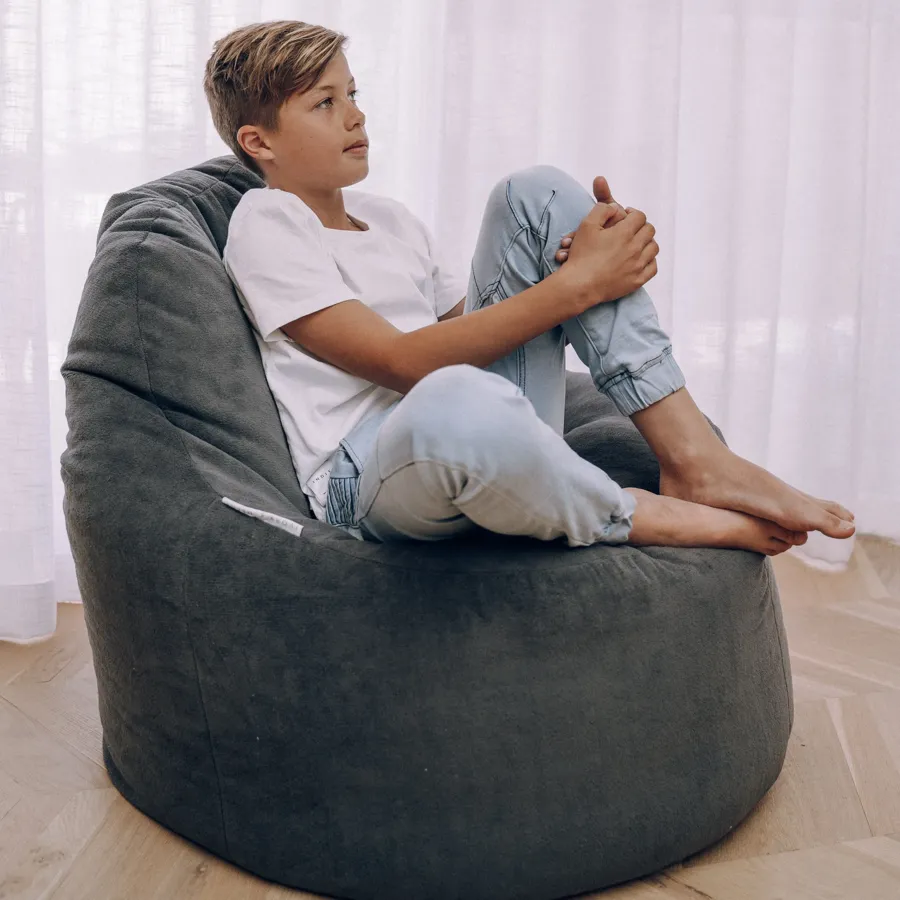 Plush Lounger Bean Bag Chair - Charcoal