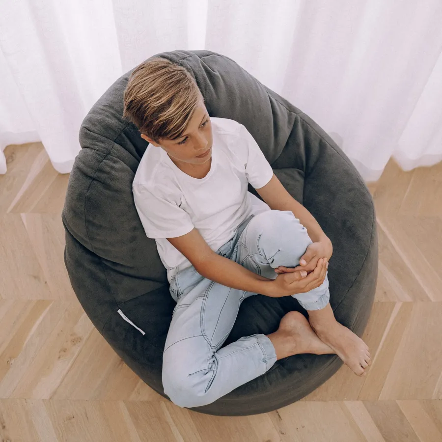 Plush Lounger Bean Bag Chair - Charcoal