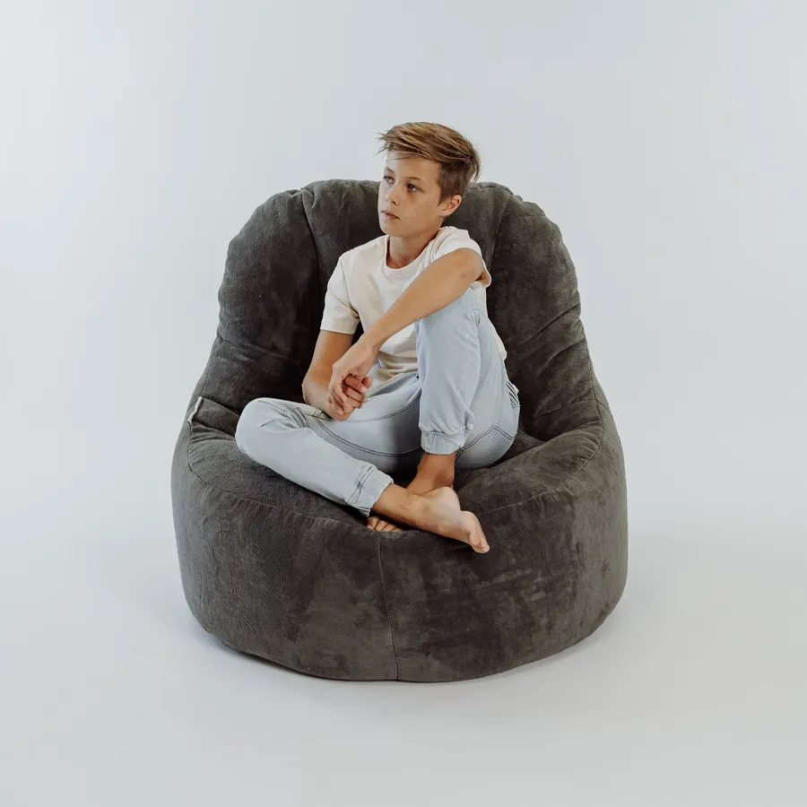 Plush Lounger Bean Bag Chair - Charcoal