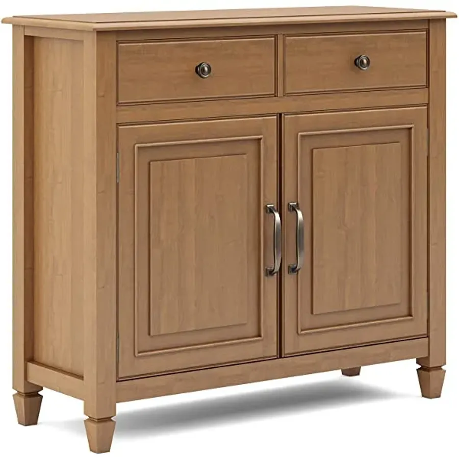 SOLID WOOD 40 inch Wide Transitional Entryway Storage Cabinet