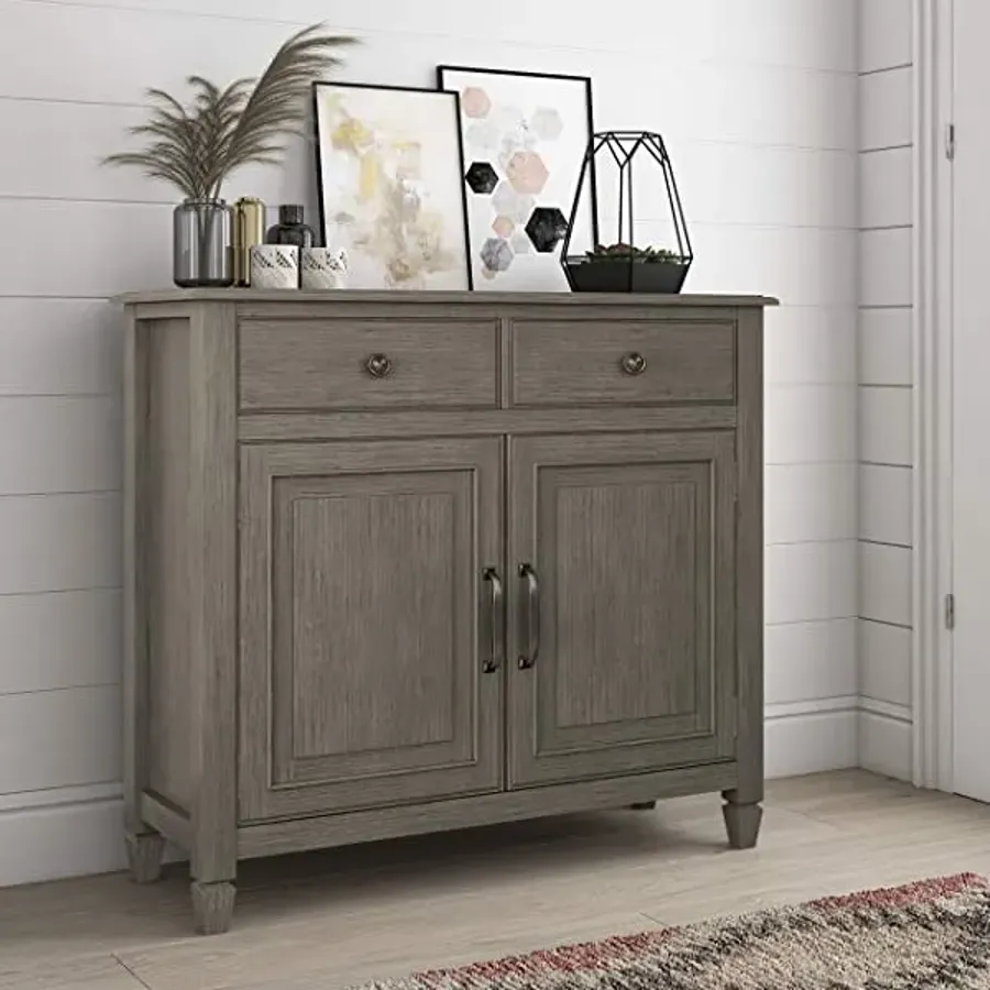 SOLID WOOD 40 inch Wide Transitional Entryway Storage Cabinet