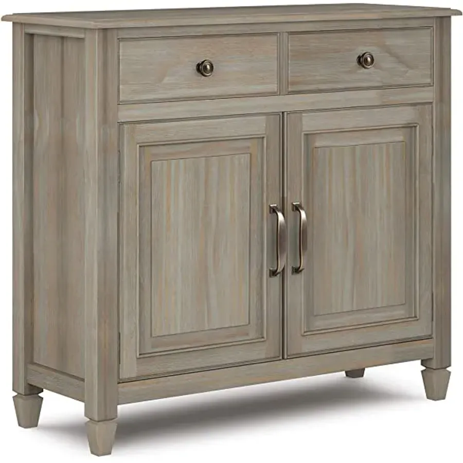 SOLID WOOD 40 inch Wide Transitional Entryway Storage Cabinet