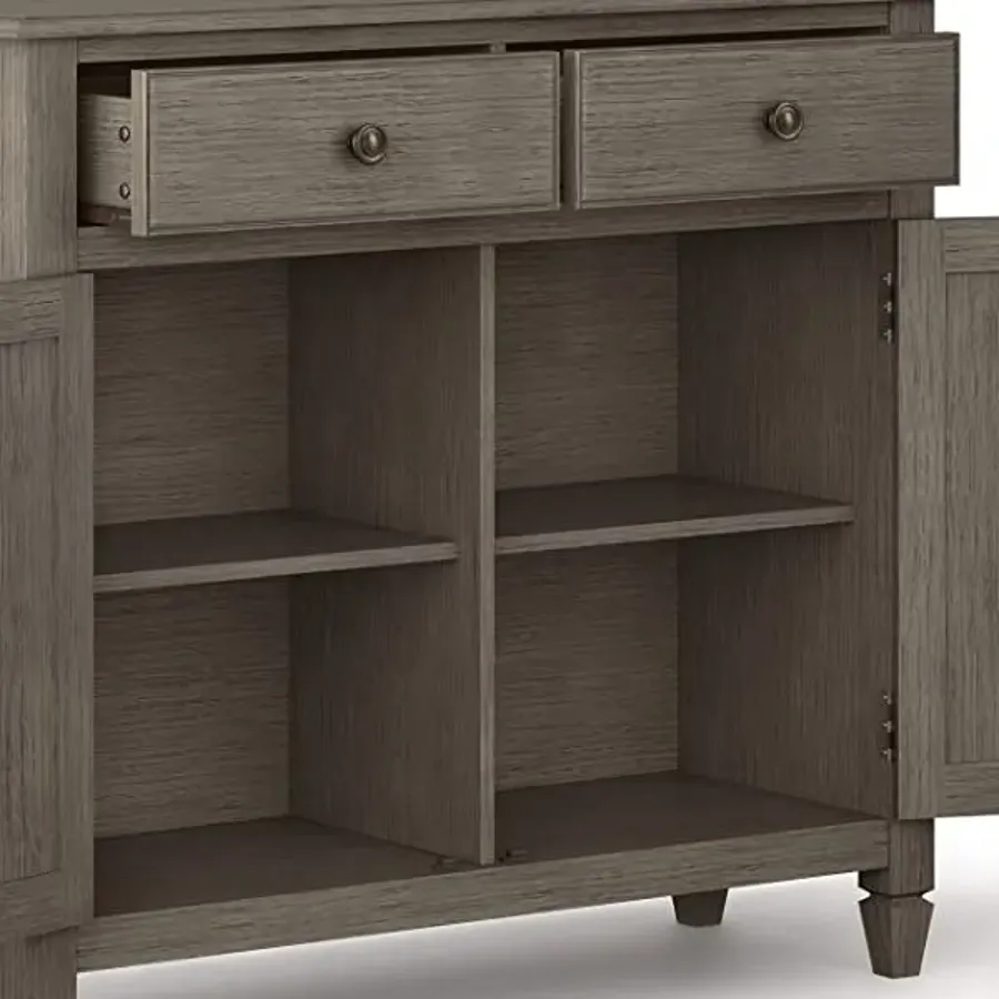 SOLID WOOD 40 inch Wide Transitional Entryway Storage Cabinet